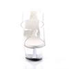 Pleaser - KISS202 Slide sandal heels - Pole dance shoes - Transparent/Silver coloured Product image